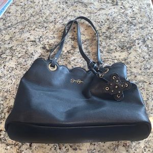 Jessica Simpson black scalloped Harper bag